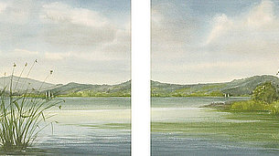 Sommer am Staffelsee - Diptychon (2 x 38 x 29 cm, Aquarell)