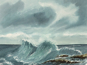 Wellen über den Klippen (38 x 29 cm)