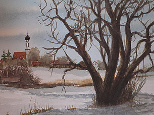 Schnee im Seefelder Tal (38 x 29 cm)