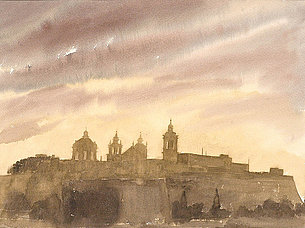 Mdina nach Sonnenaufgang (38 x 29 cm)