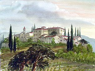 Festung bei Rasina (38 x 29 cm)