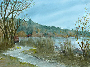 Am Starnberger See (38 x 29 cm, Aquarell)