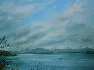 Starnberger See (54 x 35 cm, Aquarell) - verkauft !