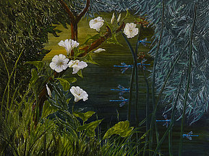 Sommer am See (100 x 80 cm, Acryl auf Holz)